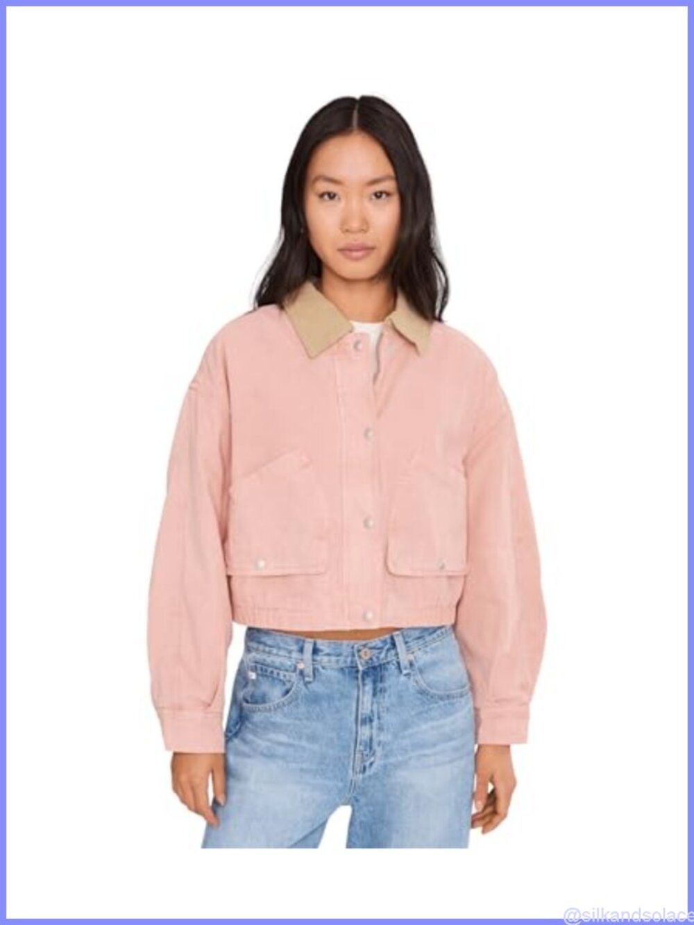 Cotton Barn Jacket with Pockets and Zipper Closure - Long Sleeve Anorak